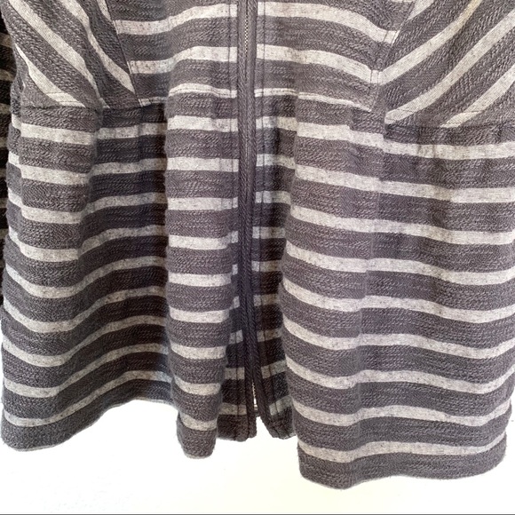 Free People gray striped peplum zip up jacket - Picture 6 of 8